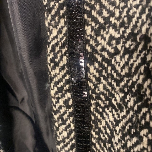 Cynthia Rowley wool blazer jacket sequin herringbone coat country club L - Picture 6 of 13